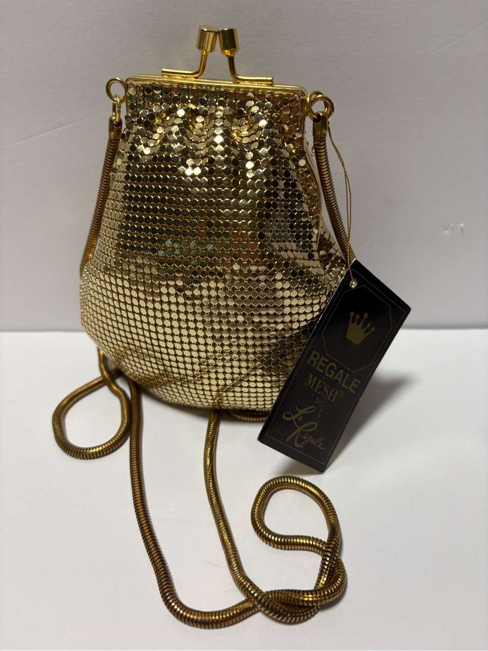 Mesh Gold Mini Crossbody Bag